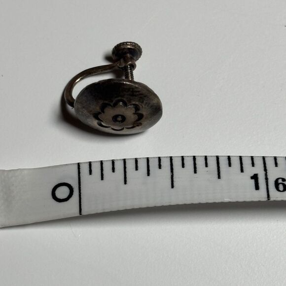 Vintage Silver Screw Back Earring Set of 3 Sterling, 935, Mahogany Obsidian - Picture 10 of 10